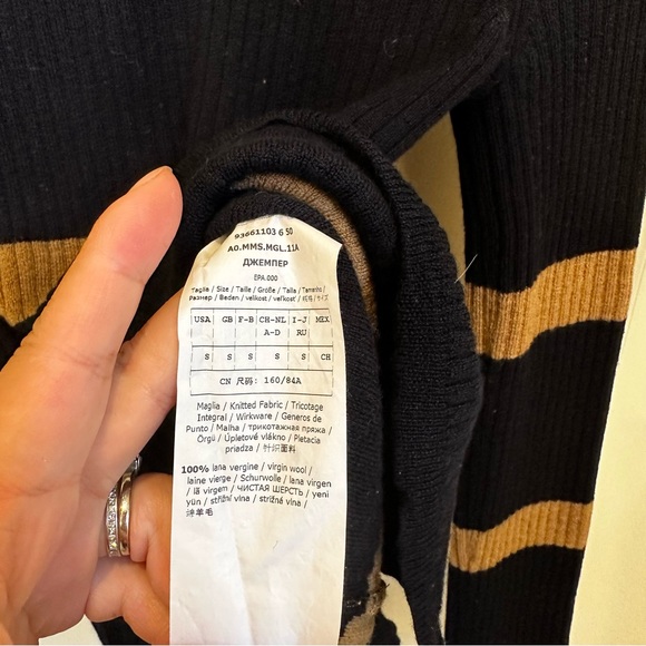 SOLD! on eBay S MAX MARA Label-cut Virgin Wool Stripe Sweater&Skirt SET Size:US4 - Picture 6 of 16